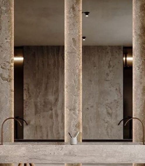 Travertine bathroom