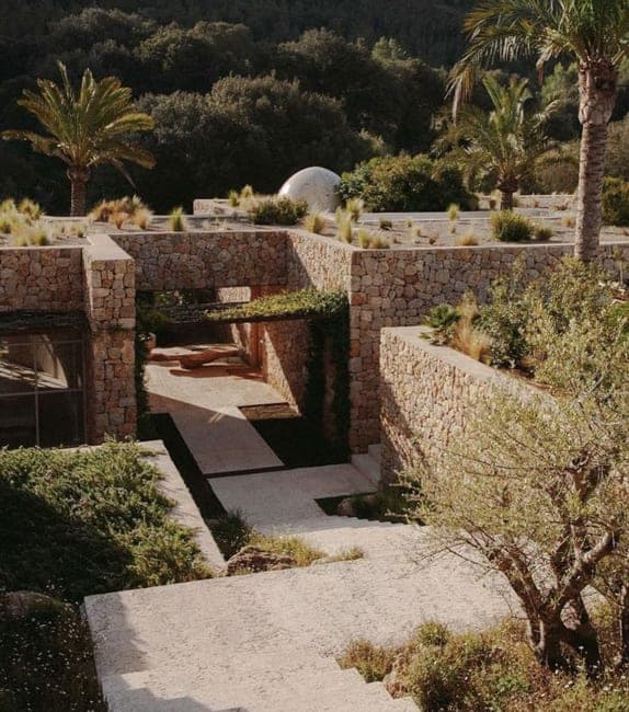 Terraced stone gardens