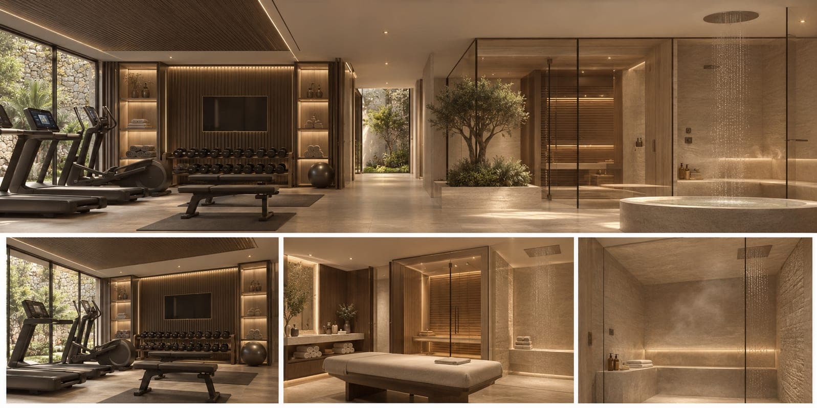 Gym, treatment room and hammam
