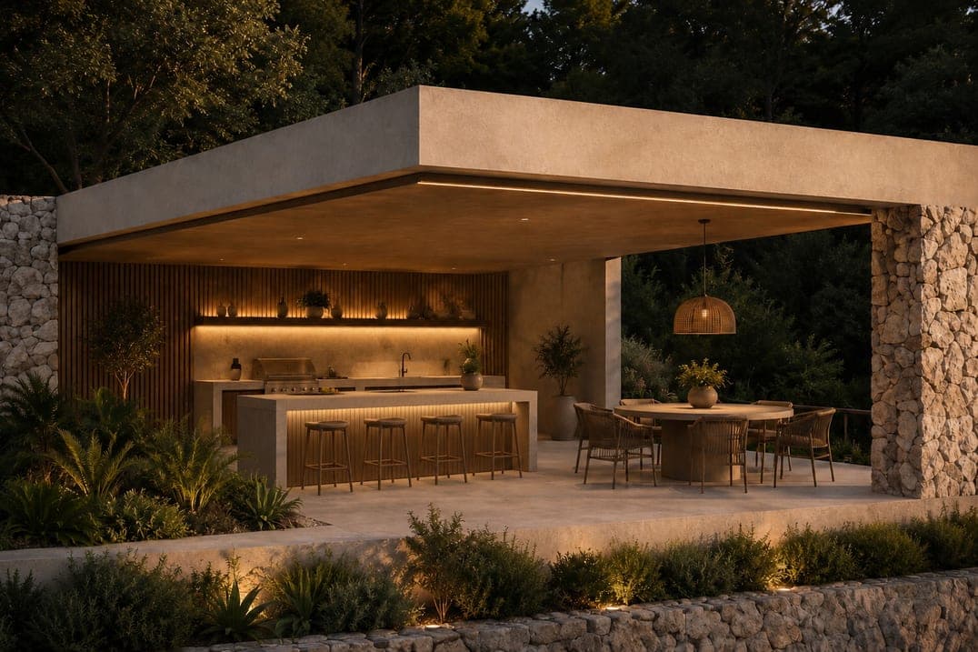 Outdoor kitchen and alfresco dining