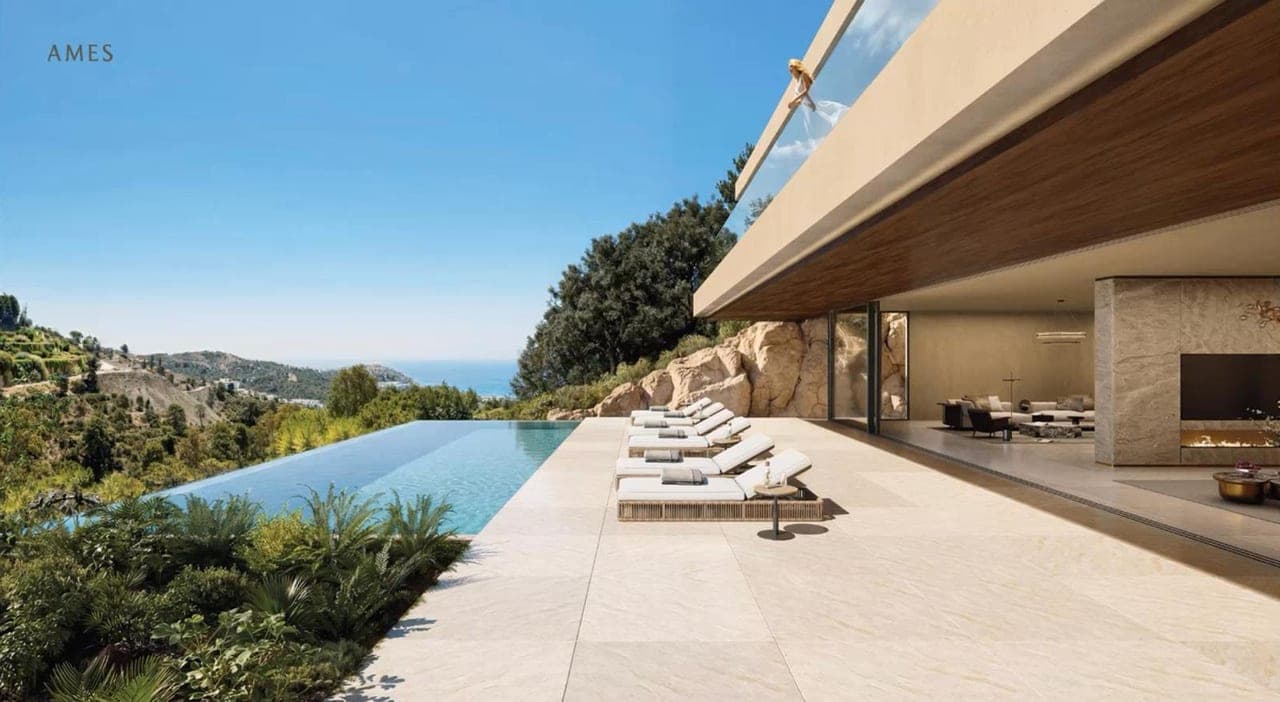 Infinity pool and lounge terrace