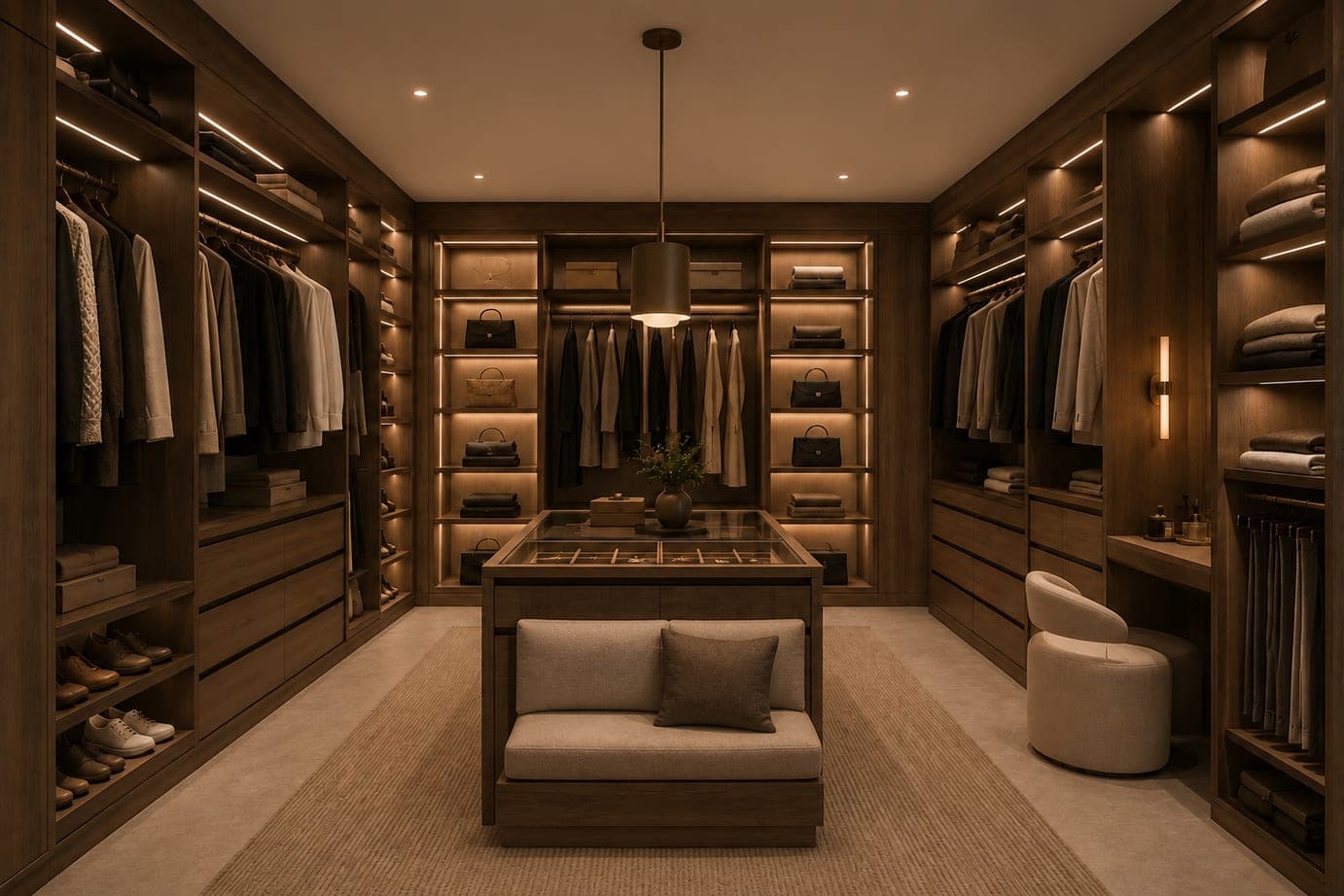 Dual walk-in dressing rooms