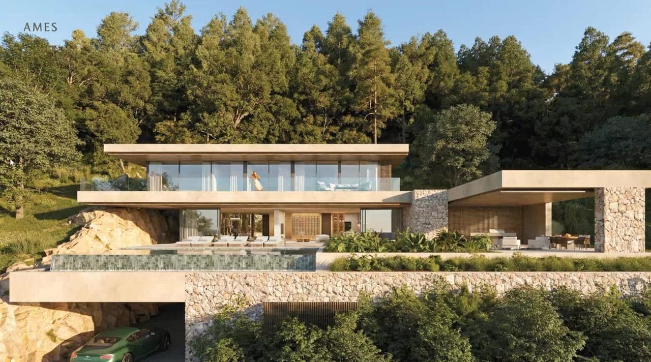 Villa Elysia south elevation, daylight