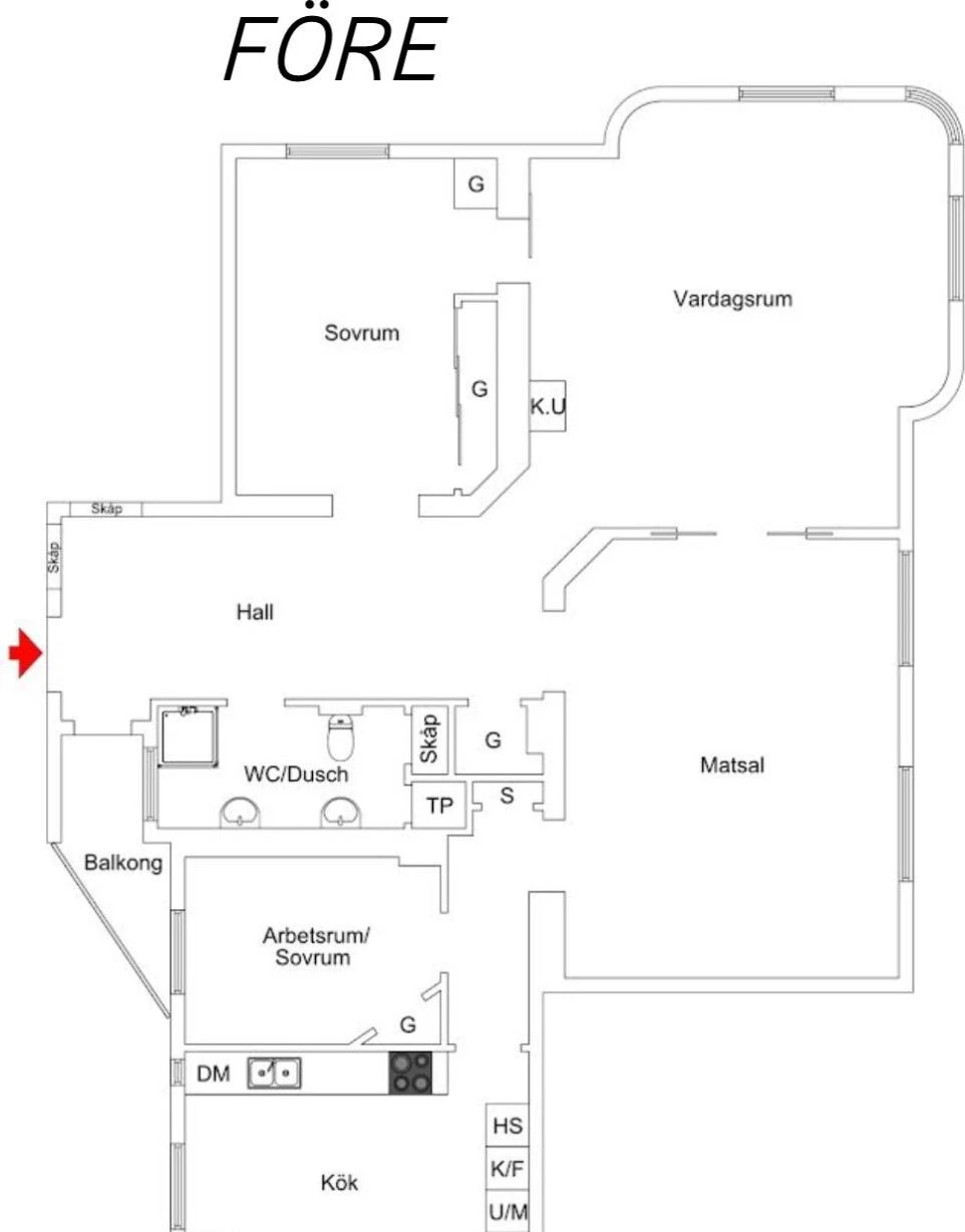 No.1 Östermalm, floor plan before