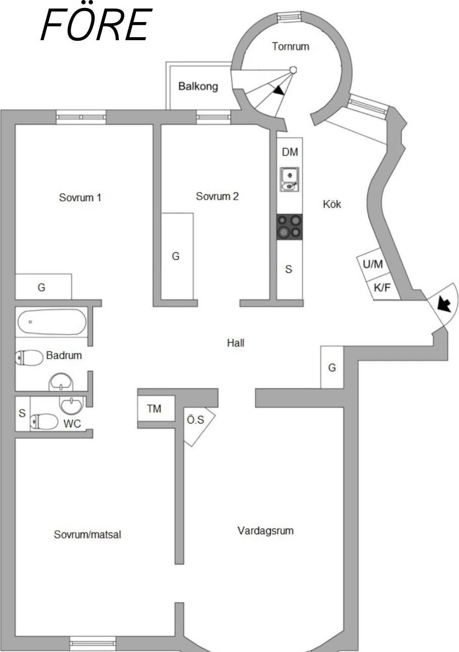 Wallin Revival, floor plan before
