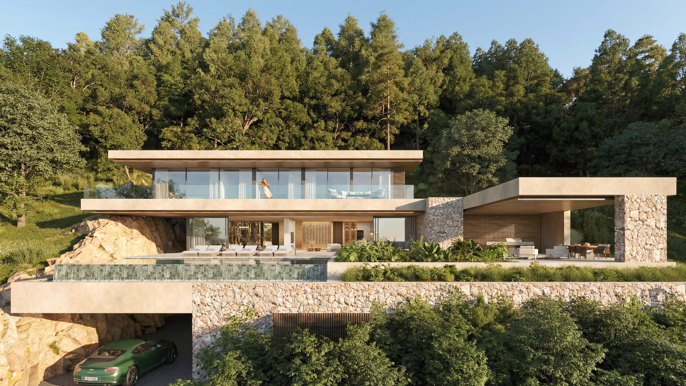 Villa Elysia set into the hillside at El Madroñal